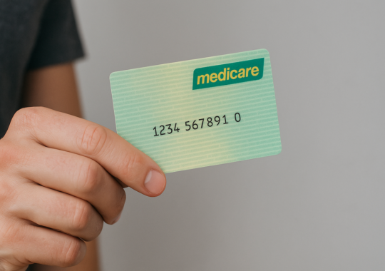 Picture of a man holding a medicare card, giving hime access to Extended Medicare Safety Net