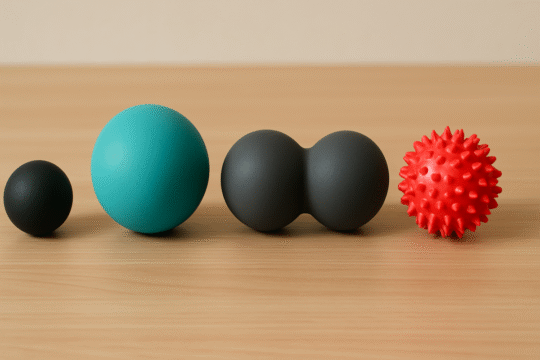 picture of fourMassage balls on table
